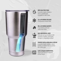 Copo Térmico Tumbler 30 OZ 887ml com Tampa - QGK (Preto)