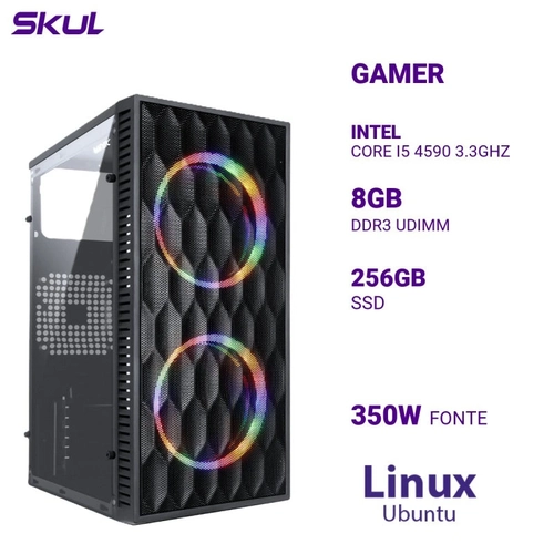 Computador 5000 Core I5 4590 3.3ghz Memória 8gb Ddr3 Ssd 256gb Fonte 350w  Linux Ubuntu