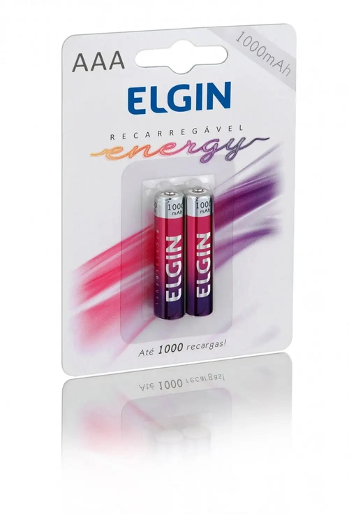 PILHA RECARREGAVEL AAA 1000MAH ELGIN C/2