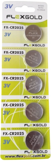 CR2025 Flex - 3V Lithium cartela c/5un.