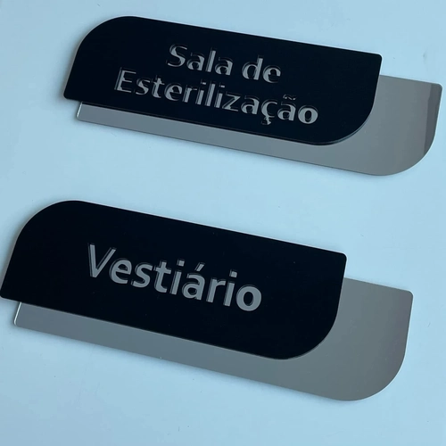 Placa Identificacao de Portas - Logo alto relevo inicial ou desenho