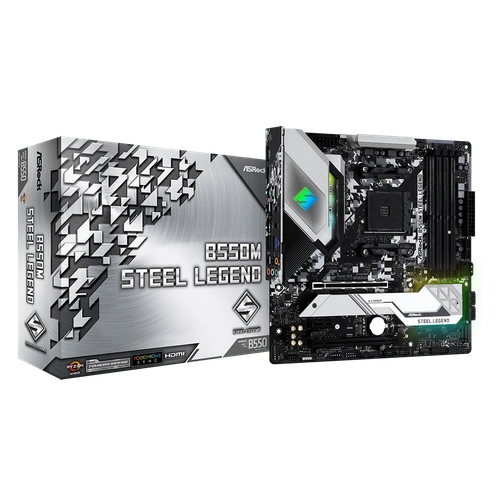 Placa Mãe Asrock B550M Steel Legend AMD AM4 Chipset B550