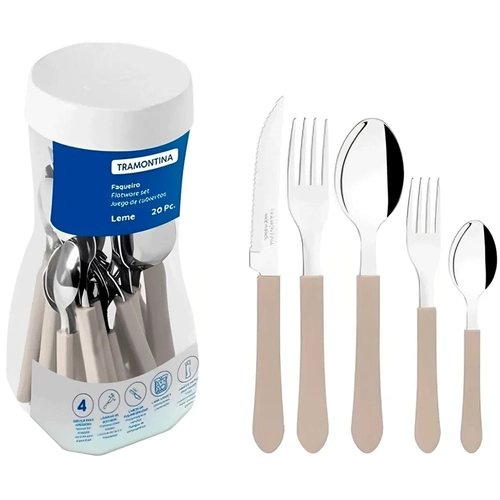 FAQUEIRO TRAMONTINA INOX 20 PCS LEME