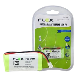Bateria Para Telefone Sem Fio 2,4v 600mah AAA Flex Fx-70u FLEX