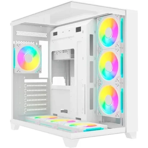 Gabinete Gamer Fortrek Clarity Full Glass Aquário Branco