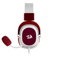 Headset Gamer Redragon Hero Driver de 53mm P3 Branco com Vermelho - H530-R