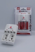 Carregador Pilhas AA / AAA e Bateria 9v MOX  MO-CB792 Com 4 pilhas 3600Mah Rec. - Bivolt