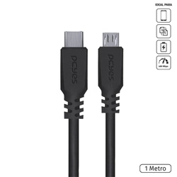 Cabo Pcyes Usb-c Tipo-c para Micro USB 2.0 1 Metro Preto - Pucmp-1