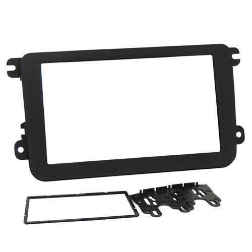 Moldura Fiamon 2 Din Vw Jetta/amarok/novo Fusca 2012 Em Diante/tiguan 2007-2010/ Gol G7 Preta