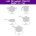 Jogo De Panelas Rochedo Robusta Grafite 5 Peças - Cxm / 2
