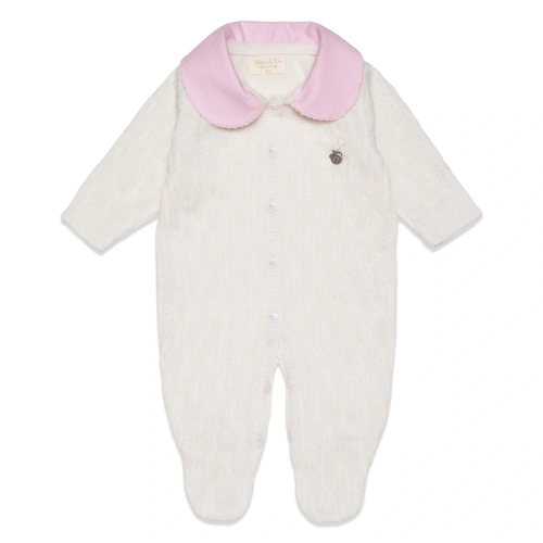 Macacão Manga Longa Tricot com Gola Feminino – Off White