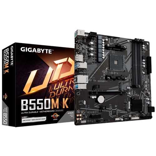 Placa Mãe Gigabyte B550M K, Chipset B550, AMD, Socket AM4, mATX, DDR4