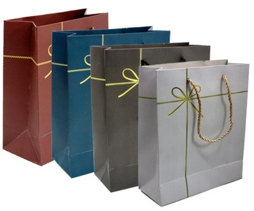 Sacola de Papel Laço - pacote c/12unid. - cores sortidas -  G  -30X40cm