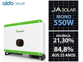 Gerador De Energia Solar Growatt Laje Solar Group Growatt Gf 72,6kwp Ja Deep Blue Mono 550w Mac 50kw 3mppt Trif 380v