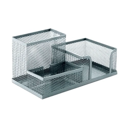 Porta Trecos Aramado Quadrado Cinza 507 TN Office