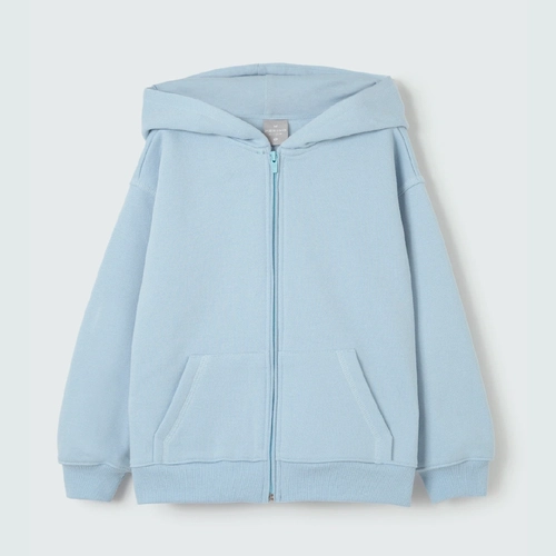 Jaqueta Moletom com Capuz Azul Claro Hering - Unissex