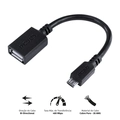 Adaptador OTG Micro USB Macho x USB Fêmea Pcyes Preto - Pamup15