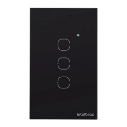 Interruptor Smart Touch Intelbras Ews1003 Wi-fi Com 3 Teclas Preto