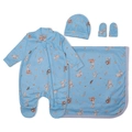 Kit Saída Maternidade Coelhinho Azul Mescla Baby - Masculino