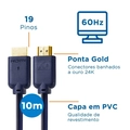 Cabo Hdmi Aquário 2.0 4K 3D 19 Pinos 10 Metros - 4K10