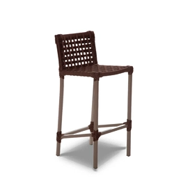 Banqueta de Corda Náutica e Alumínio com Pintura Epóxi Dourados