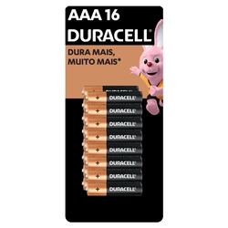 Pilha Alcalina Aaa Palito  Duracell Com 16 Unidades