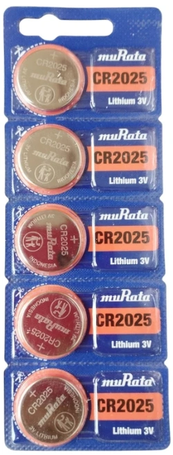 CR2025 Murata - 3V Lithium cartela c/5un.