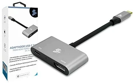 Adaptador Type-c P/ Hdmi 4k X 2k 60hz + Usb C/f Pd