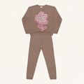 Conjunto Moletom Blusão e Calça Florescer Marrom Fakini - Feminino