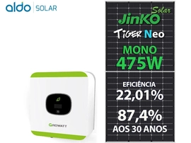 Gerador De Energia Solar Growatt Rosca Dupla Madeira Romagnole Growatt Gf 1,9kwp Jinko Tiger Neo Mono 475w Mic 1.5kw 1mppt Mono 220v