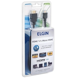 Cabo Hdmi-Micro Elgin, 1,8m - Preto