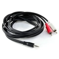 Cabo De Áudio PCYes 2 RCA Macho Para P2 3.5mm Macho 28AWG Puro Cobre 2 Metros - P2R35-2