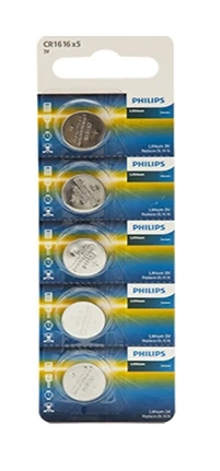 CR1616 Philips - 3V Lithium cartela c/5un.