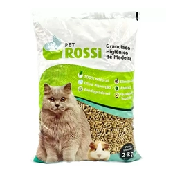 Granulado Higiênico de Madeira para Gatos Pet Rossi 2Kg