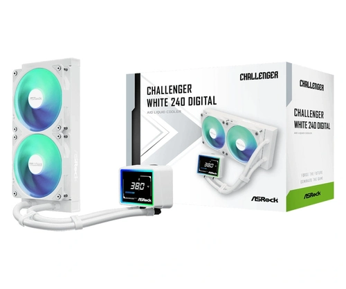 Water Cooler Asrock Challenger White 240 Digital Branco 240mm Argb Com Display