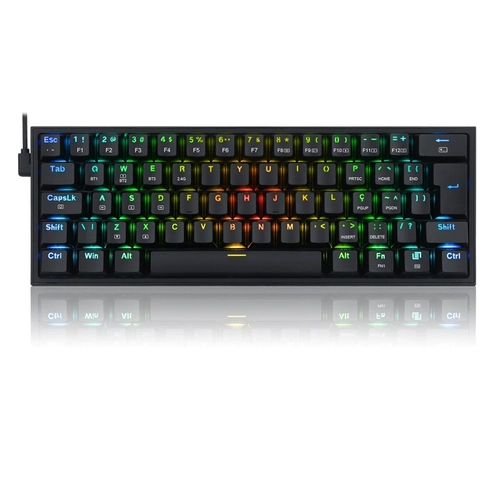 Teclado Mecânico Gamer Redragon Fizz Pro Wireless Preto - K616-RGB-B PT-BLUE
