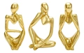 Estátua Decorativa Figura Pensador Enfeite Mesa Sala Rack Cor Dourado D