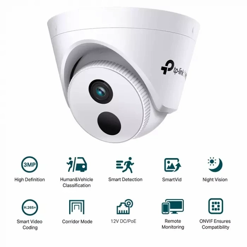 Camera Tp-link Ip Cftv Poe Dome Interna Turret 3mp C/ Ir - Vigi C430i