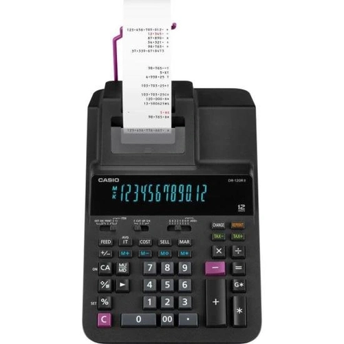 Calculadora Com Bobina Casio Dr120rii 12 Dígitos Preta