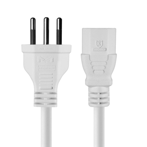 Cabo de Força Tripolar para Fonte Branco 3x0,75 Mm 250v - 2 Mts (10 Un)