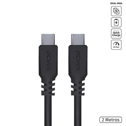 Cabo para Celular Usb Tipo c 2.0 para Usb Tipo c / Type c 2 Metros Preto - Pucp-02