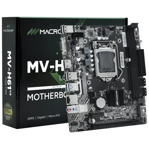 Placa Mae 1155 Intel 2ª-3ªG Ddr3 HDMI VGA MV-H61V2 Macrovip