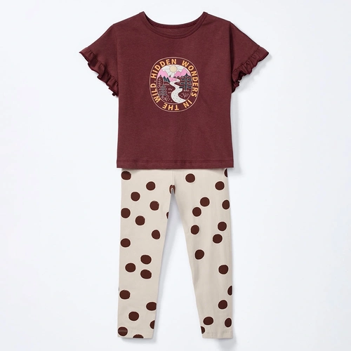 Conjunto Camiseta Manga Curta e Legging Estampada In The Wild Hering - Feminino