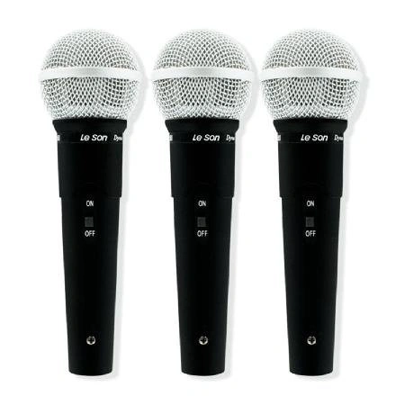 Kit Com 3 Microfones Dinamico Preto Ls50k3