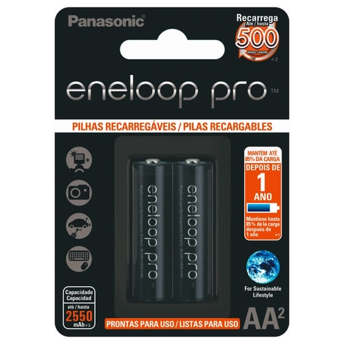 Pilha Recarregavel Eneloop Pro 2550ma Aa Blister Com 2 Bk-3hcce/2bb