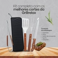 Kit Churrasco 5 Peças Aço Inox e Estojo Resistente Grillrelax
