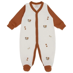 Macacão Manga Longa Bordado Suedine Masculino - Cachorrinho