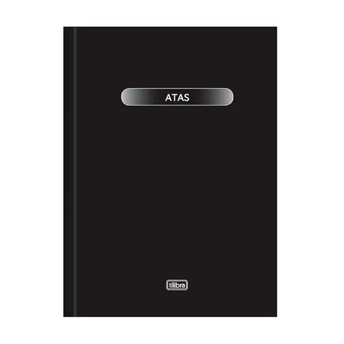 Livro Ata Capa Dura 200 Folhas Preto Tilibra