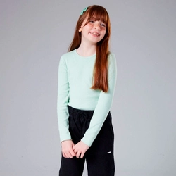 Blusinha Manga Longa Ribana Canelada Nina Go - Feminina
