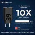 Carregador Motorola Turbo Power 68 Watts USB-C Para USB-C  PRETO